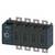 A black Siemens circuit breaker with multiple levers, mounted on a rail, for controlling electrical circuits.