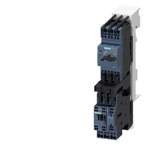 A contactor with side connection terminals, mounted on a DIN rail, primarily used in electrical control systems.