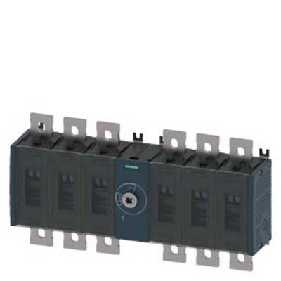 An electrical power switch with six black switches and a central rotary handle. Suitable for controlling electrical circuits.