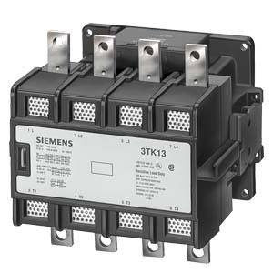 Industrial control contactor, Model 'Siemens 3TK13', with four main contacts and metal terminals, used for electric motor control.