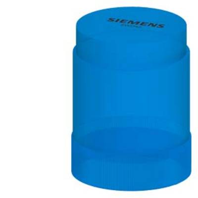 Blue cylindrical object with 'SIEMENS' printed on top.