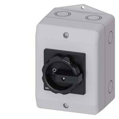 A grey electrical rotary switch with a black button, mounted on a rectangular box, suitable for industrial applications.
