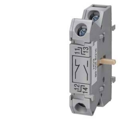 A switching relay with terminals and circuit diagram sketch on the front. It shows the electrical connection possibilities.