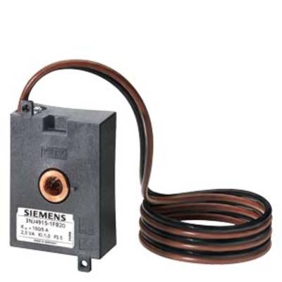 A black Siemens surge protection device with a brown cable, model number 3NU3151-1FR20, marked with 140 A, 2.5 VA.