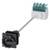 An electrical rotary switch with a long shaft and screw terminals, suitable for industrial circuit control.