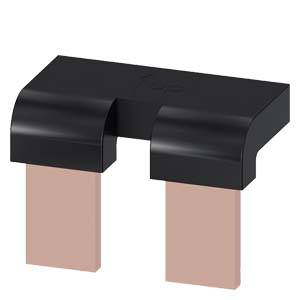 'Black U-shaped clip with two loose, copper-coloured tabs.'