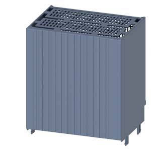 A grey electronic device with vertical ventilation slots, standing upright. It has a rectangular, box-like design.