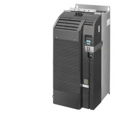 An industrial frequency converter in a rectangular enclosure, with ventilation slots and control elements on the front panel.
