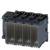 Figure of a multi-pole contactor with four transparent protective housings, suitable for industrial applications and control systems.