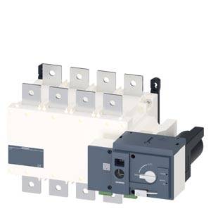 An electronic switchover device designed for switching between different power sources, featuring multiple connection terminals and a central control button.