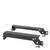 Two black metal brackets with screws. Both are labelled with 'UP' and an arrow. They are used for fixing or mounting.