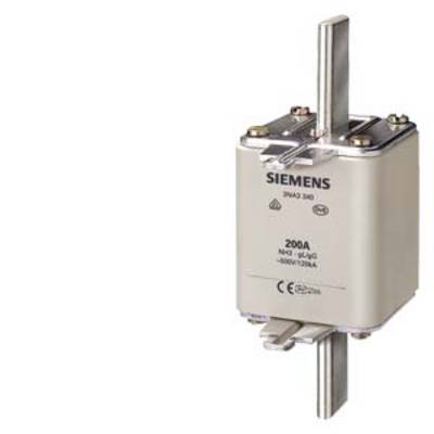 A white Siemens NH fuse insert with '200A' marked on the front, mounted on a metal bracket.