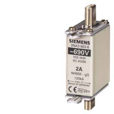 A Siemens NH fuse with specifications of 690V, 2A and NH 200. Certified to IEC 60269, suitable for industrial applications.