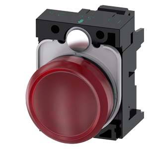 Large, round, red push-button switch with a black housing, typical for emergency stop controls in industrial environments.