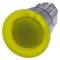 Yellow round push button with metallic casing, suitable for industrial machine controls.