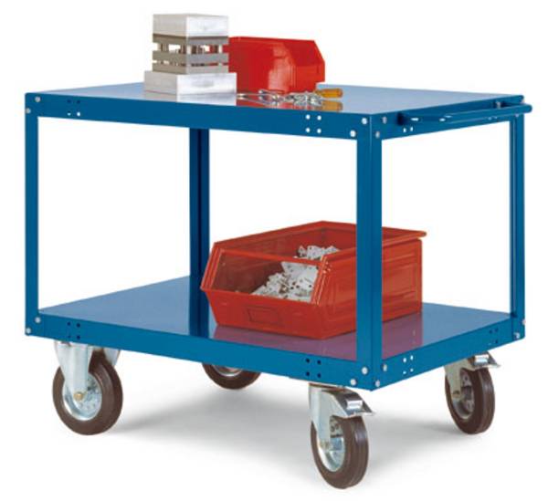 Manuflex TT1091.9006 Shelf trolley Steel powder-coated Load capacity (max.): 200 kg White aluminium