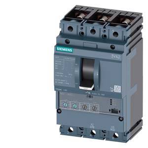 A three-pole Siemens power circuit breaker, model number SVA2, in a grey enclosure, used in electrical distribution systems.
