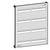 A white perforated metal insert, rectangular with multiple horizontal slots, used for ventilation or as a louvre cover.