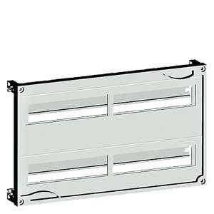 Metal frame with two rectangular openings for installation in network cabinets, providing cable routing and ventilation.