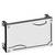 A rectangular metal element with curved cutouts at the upper corners, potentially a mounting frame or cover.