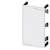 A rectangular, white panel with black mounting brackets on the sides. It appears to be mounted in a vertical position.