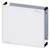 A rectangular, white ventilation element with a removable filter and frame for installation in technical systems or devices.