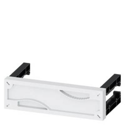 White cooker hood for kitchen base units with black mounting bracket, rectangular, minimalist design.