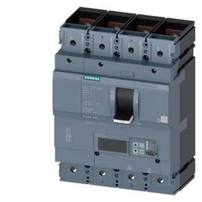 A grey circuit breaker with multiple terminal blocks on top. It has a small digital display and toggle switches in the centre.