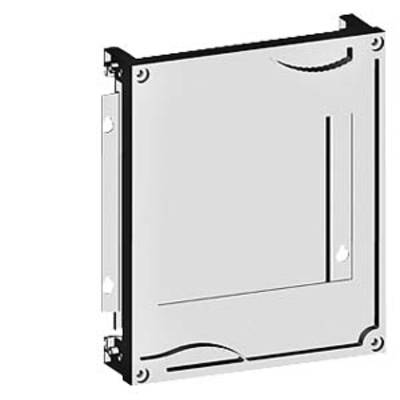 A black and white image of a metallic holder or frame, possibly for electronic devices or hard drives, with a rectangular shape and detailed edges.