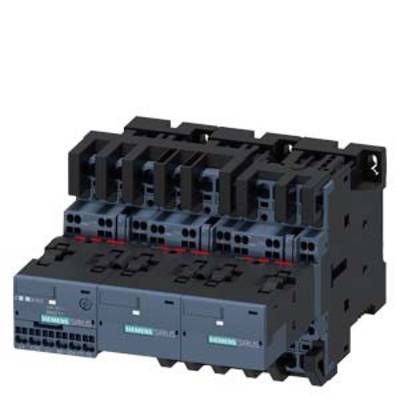 A three-pole electrical contactor by Siemens, model Sirius. It is used in industrial applications to control electrical circuits.