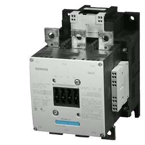 A Siemens electrical contactor in a grey enclosure with black and silver components, used in control systems.