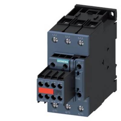 The image depicts a black Siemens electrical contactor with multiple connection terminals and labels.