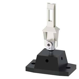 A metal holder with a movable clamp on a rectangular base, used for securing or holding parts.