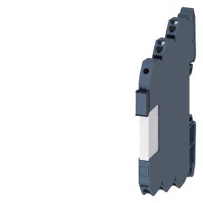 A black, slim electrical device with a connection point at the top. It is a DIN rail-mounted device for installation in an electrical cabinet.