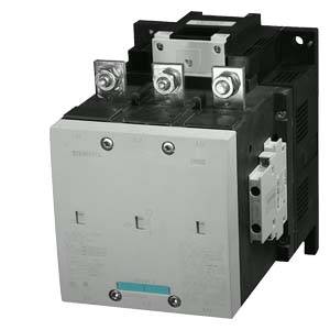 A black and grey electromechanical contactor for industrial applications, with three poles and screw terminals.