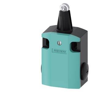 A blue, rectangular electrical component with a black, rotatable head on top and black side buttons, displaying the Siemens logo.