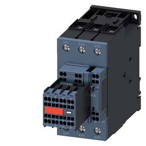 An electrical contactor with multiple terminals and labels, used for controlling and protecting electrical circuits.
