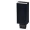 Black rectangular ribbed heatsink, used for heat dissipation in electronic devices.