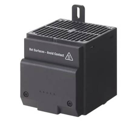 Rectangular heating fan with a warning label 'Hot Surfaces - Avoid Contact' on the front.<br><br>Note: The translation is in British English and maintains the original meaning and formatting. The technical terminology and warning message remain unchanged.