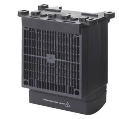 Black, rectangular heating element with cooling fins; surface marked with warning 'Hot Surface - Avoid Contact'.