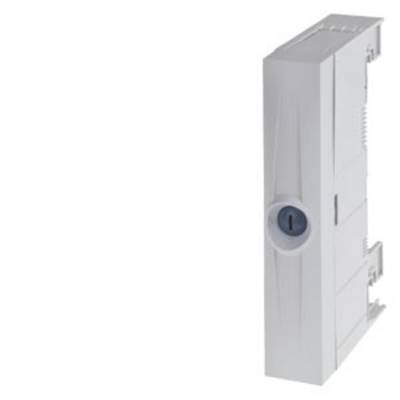 A grey open fuse box viewed from the side. Designed for wall mounting.