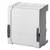 A grey, rectangular enclosure with black fasteners on the sides. It is typically used for storing or protecting electrical equipment.