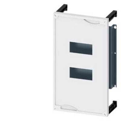 Framed, vertical artwork with two horizontal black stripes on a white background, mounted on a bracket.