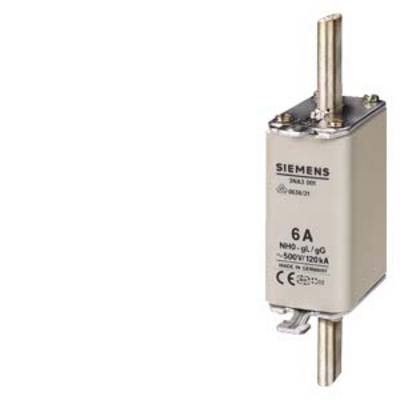 Siemens fuse, 63A, 500V/120kA, cylindrical type, used for overcurrent protection in electrical installations.