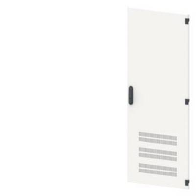 A white metal cabinet with ventilation slots and a black handle, likely intended for industrial or technical applications.