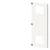White door with two rectangular cut-outs and black hinges, mounted sideways on a wall.