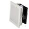 A white ventilation fan with a rectangular front cover and black casing to the side, suitable for ventilation systems.