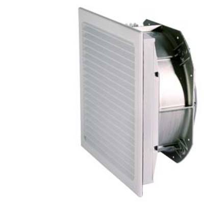 Square ventilation duct with metal grille, side view. Suitable for wall or ceiling mounting in ventilation systems.