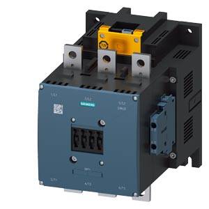 Industrial circuit breaker with Siemens logo, metal contacts on top and plastic casing, for electrical plant control.