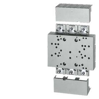A rectangular, silver-coloured metal enclosure with multiple drill holes and connections, with a removable module at the top and bottom.
